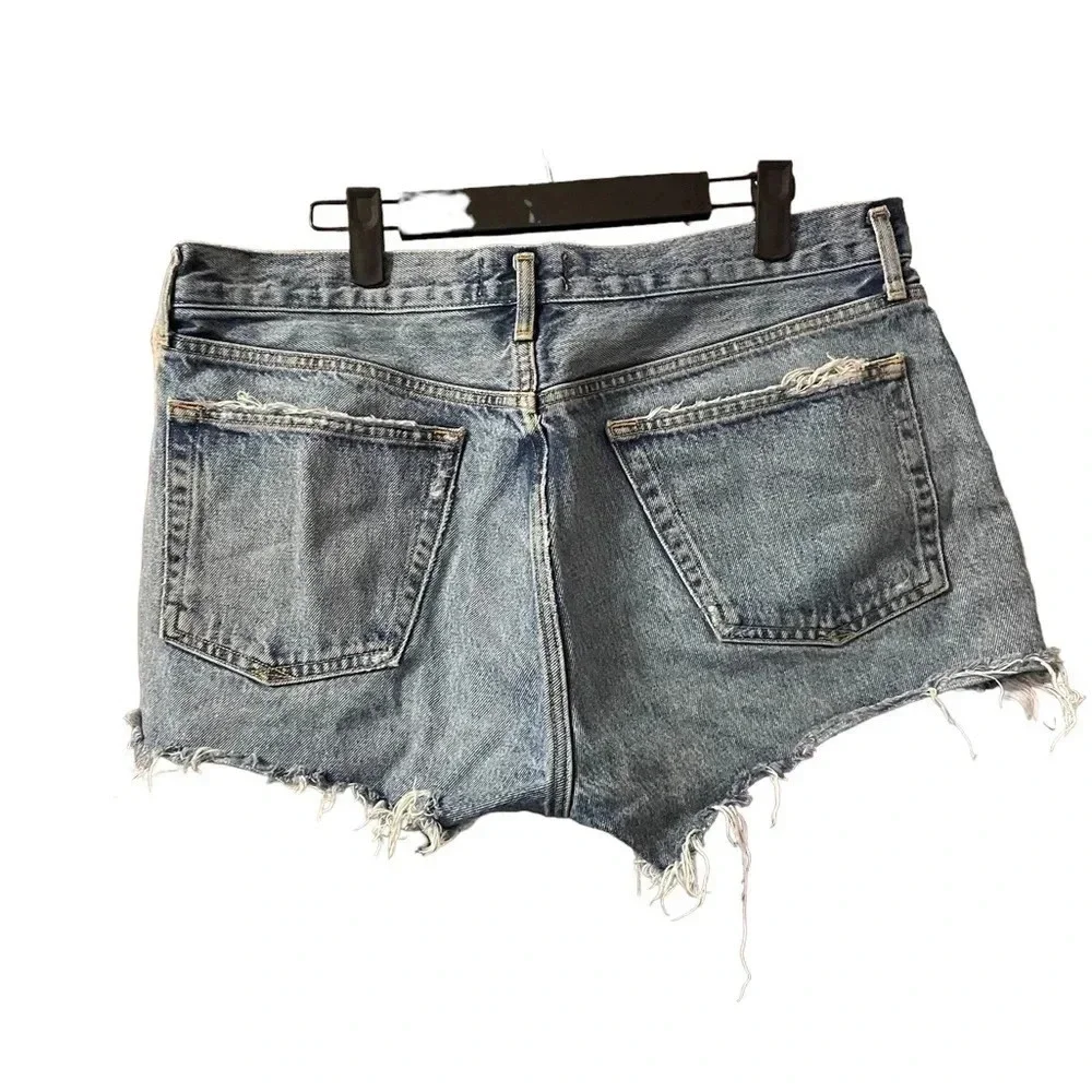 AGOLDE PARKER DENIM DISTRESSED SHORTS